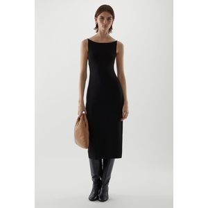 COS Black Backless Knitted Slip Dress